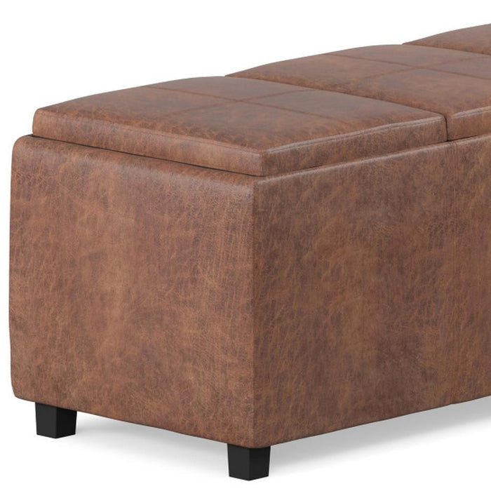 42" Brown And Dark Brown Ottoman With Storage
