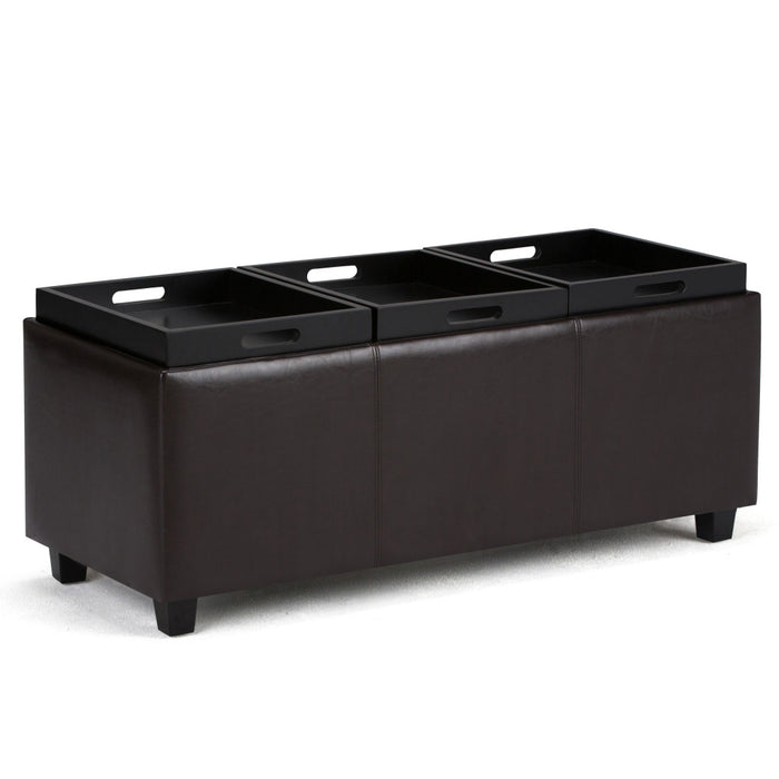 42" Brown And Dark Brown Ottoman With Storage