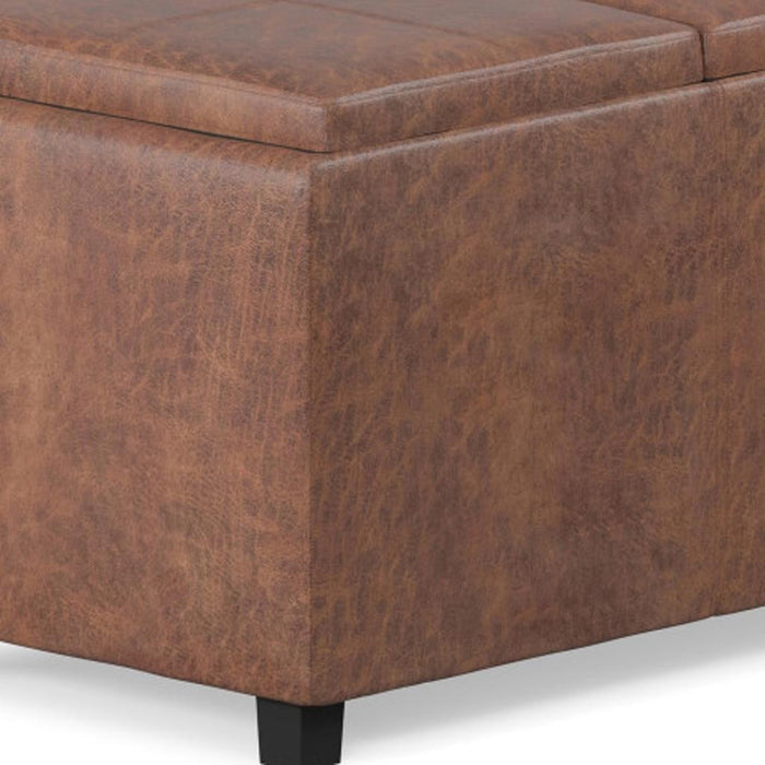 42" Brown And Dark Brown Ottoman With Storage