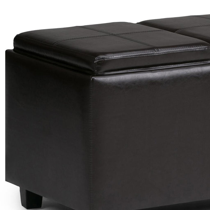 42" Brown And Dark Brown Ottoman With Storage
