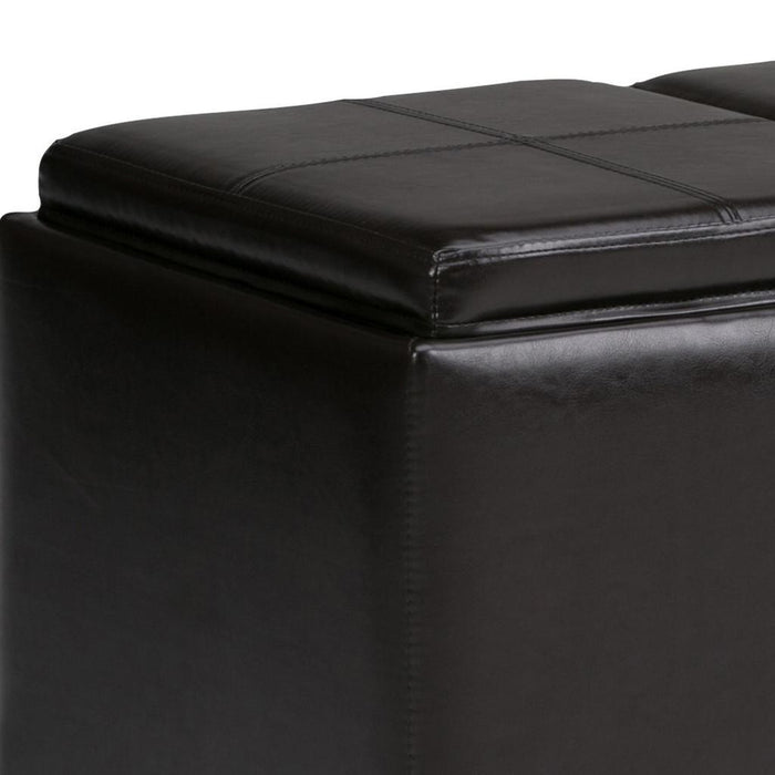 42" Brown And Dark Brown Ottoman With Storage