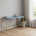 42" Navy Blue and Gold Writing Desk