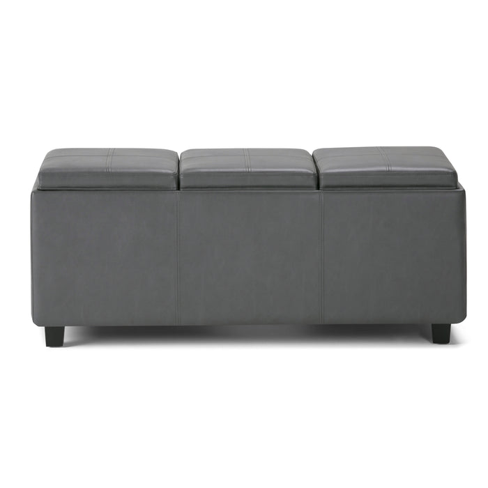 42" Stone And Dark Brown Ottoman With Storage