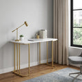 48" White and Gold Writing Desk