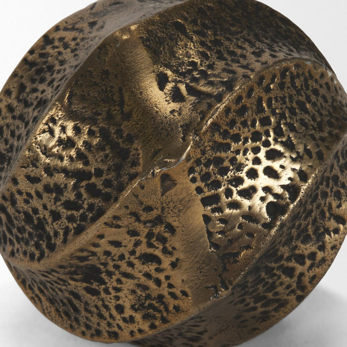 5" Antiqued Gold Metal Sphere Tabletop Sculpture