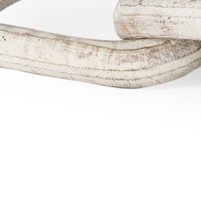 5" Beige Solid Wood Tabletop Sculpture