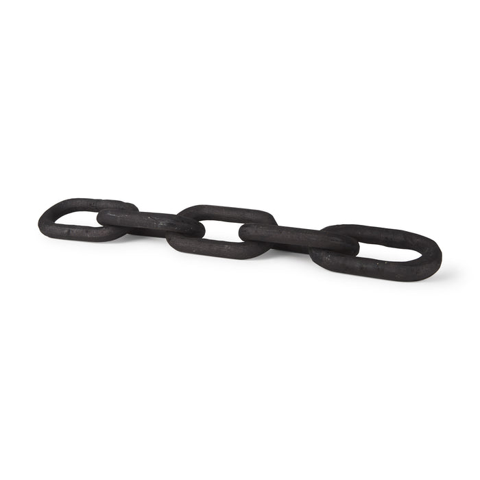 5" Black Solid Wood Tabletop Sculpture