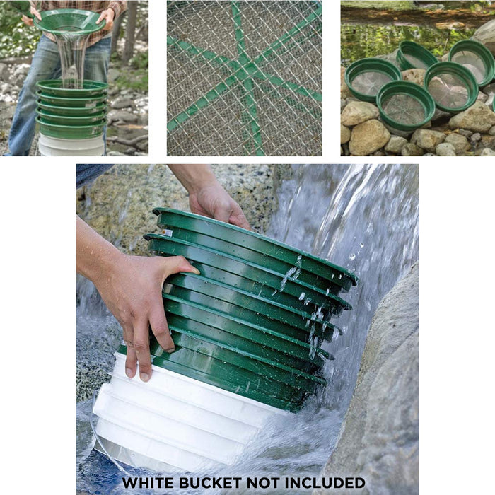 5 Piece Sifting Pans | Stackable Gold Pans | Detector Warehouse
