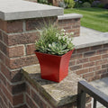 5" Red Recycled Plastic Indoor Outdoor Square Pot Planter