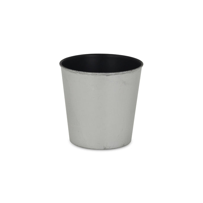5" Silver Recycled Plastic Indoor Outdoor Round Pot Planter