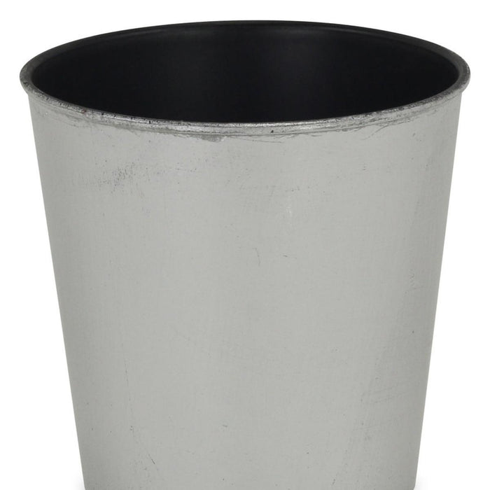 5" Silver Recycled Plastic Indoor Outdoor Round Pot Planter