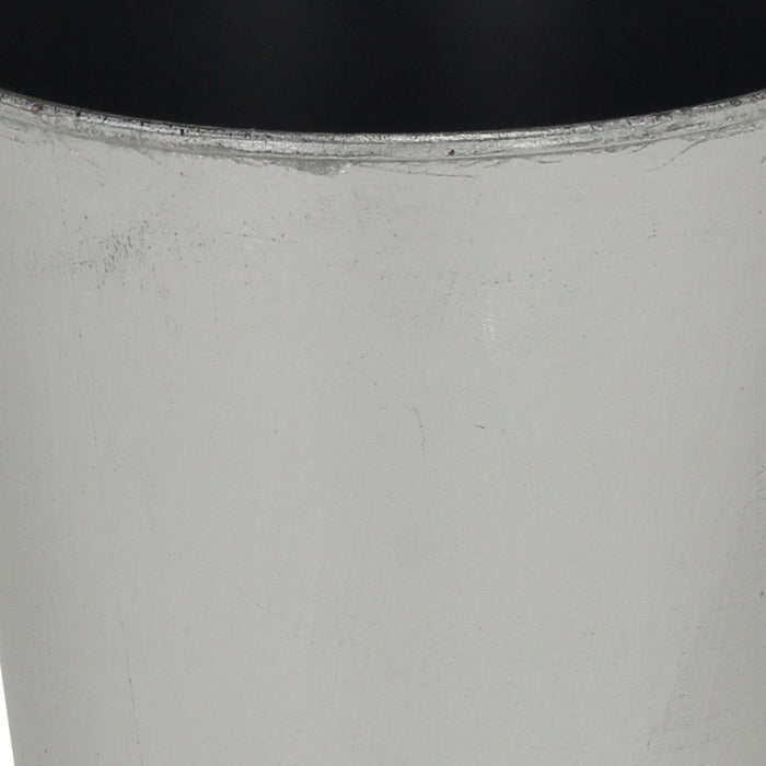 5" Silver Recycled Plastic Indoor Outdoor Round Pot Planter