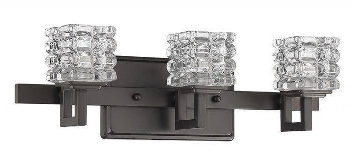 6" Black And Clear Metal Vanity Flush Mounted Sconce