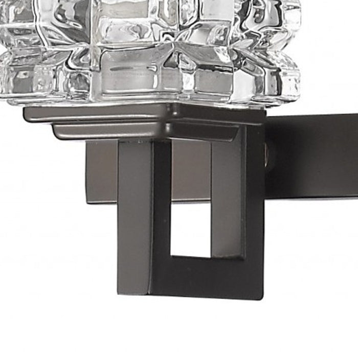 6" Black And Clear Metal Vanity Flush Mounted Sconce
