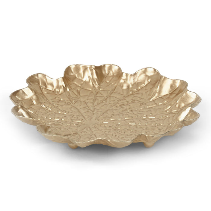 6" Gold Metal Handmade Lily Pad Trinket Tray