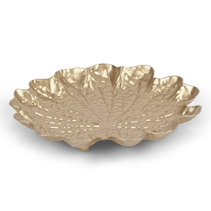 6" Gold Metal Handmade Lily Pad Trinket Tray