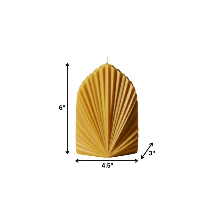 6" Gold Spring Rain Scented Dimensional Palm Leaf Candle