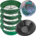 6 Piece Gold Panning Classifier Kit 12" Dual Rifle Gold Pan - Fits on 5 Gallon Bucket