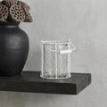 6" White and Clear Wire Basket and Glass Jar