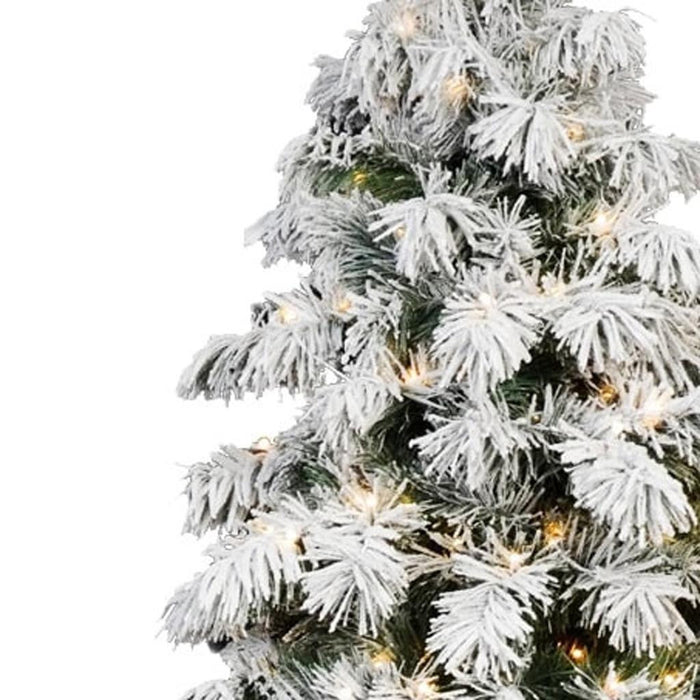 6' White Pre Lit Full Pine Christmas Tree