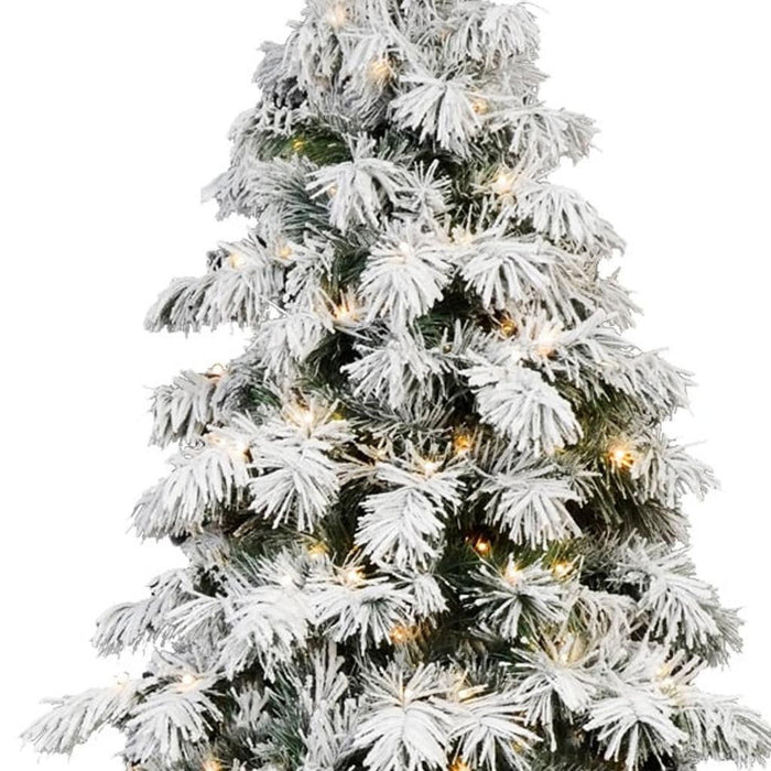 6' White Pre Lit Full Pine Christmas Tree