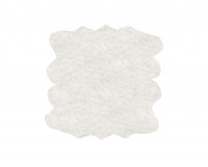 6' X 6' Off White Faux Fur Area Rug