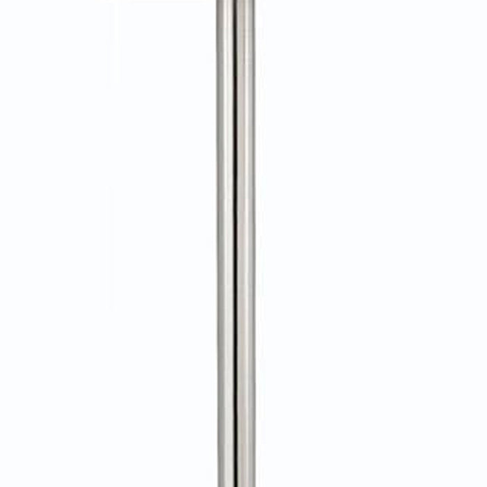 60" Nickel Metal Tray Table Floor Lamp With White Fabric Square Shade