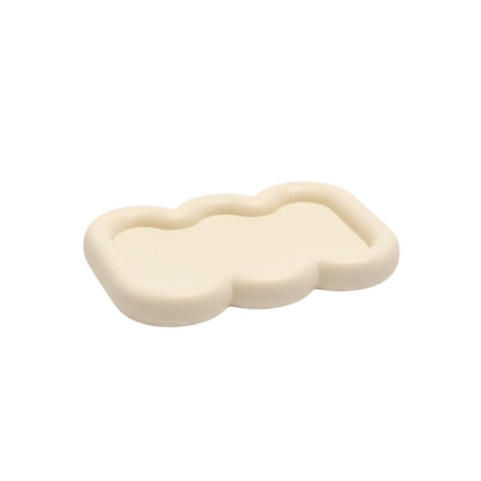 7" Light Yellow Resin Handmade Curvy Scalloped Trinket Tray