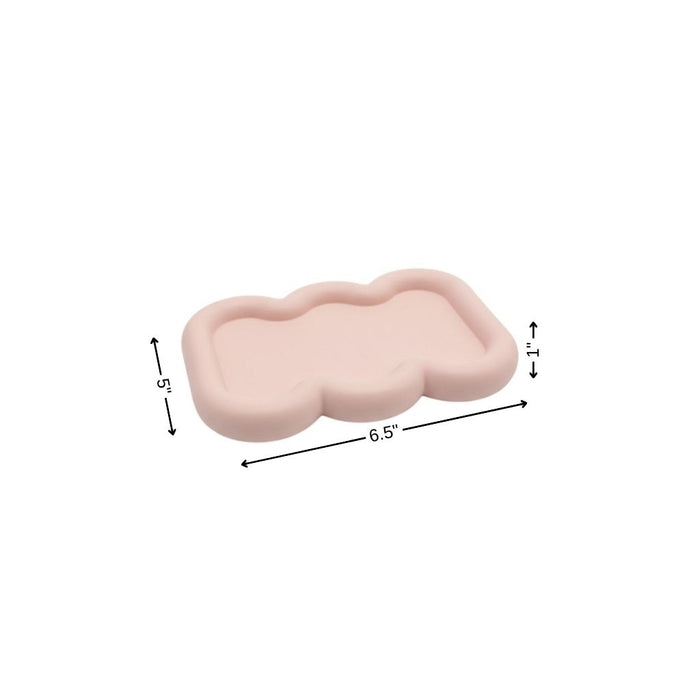 7" Pale Pink Resin Handmade Scalloped Trinket Tray