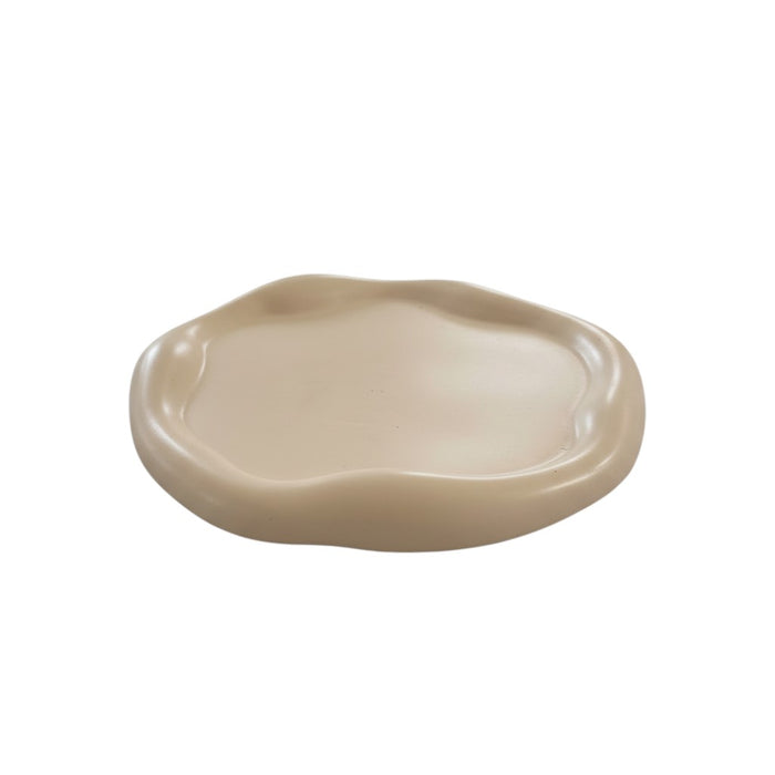 7" Peach Resin Handmade Round Trinket Tray