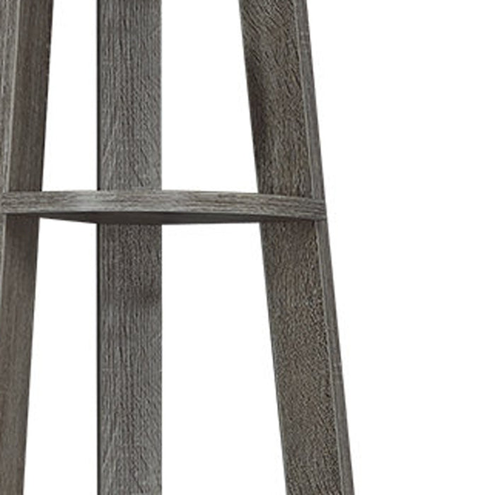 71" Taupe Wood Five Tier Corner Bookcase