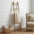 72" Natural Distressed Solid Wood Six Step Ladder Shelf