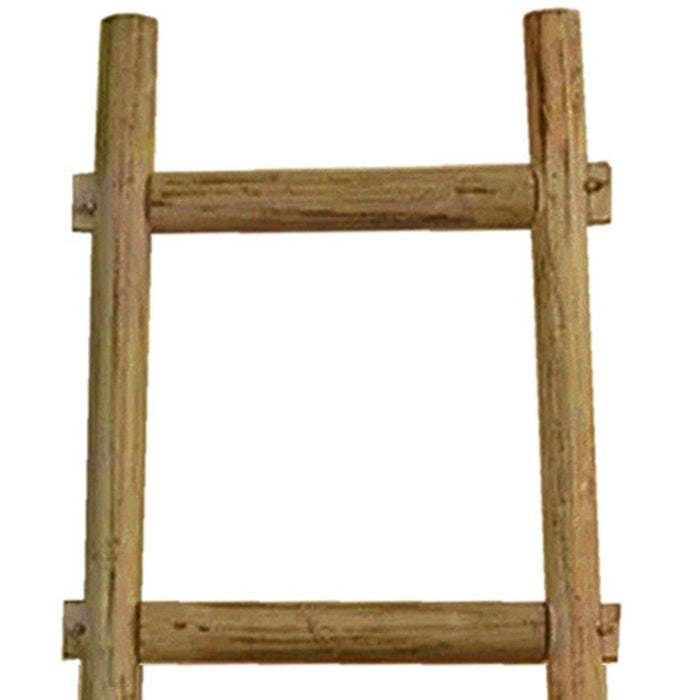 72" Natural Distressed Solid Wood Six Step Ladder Shelf
