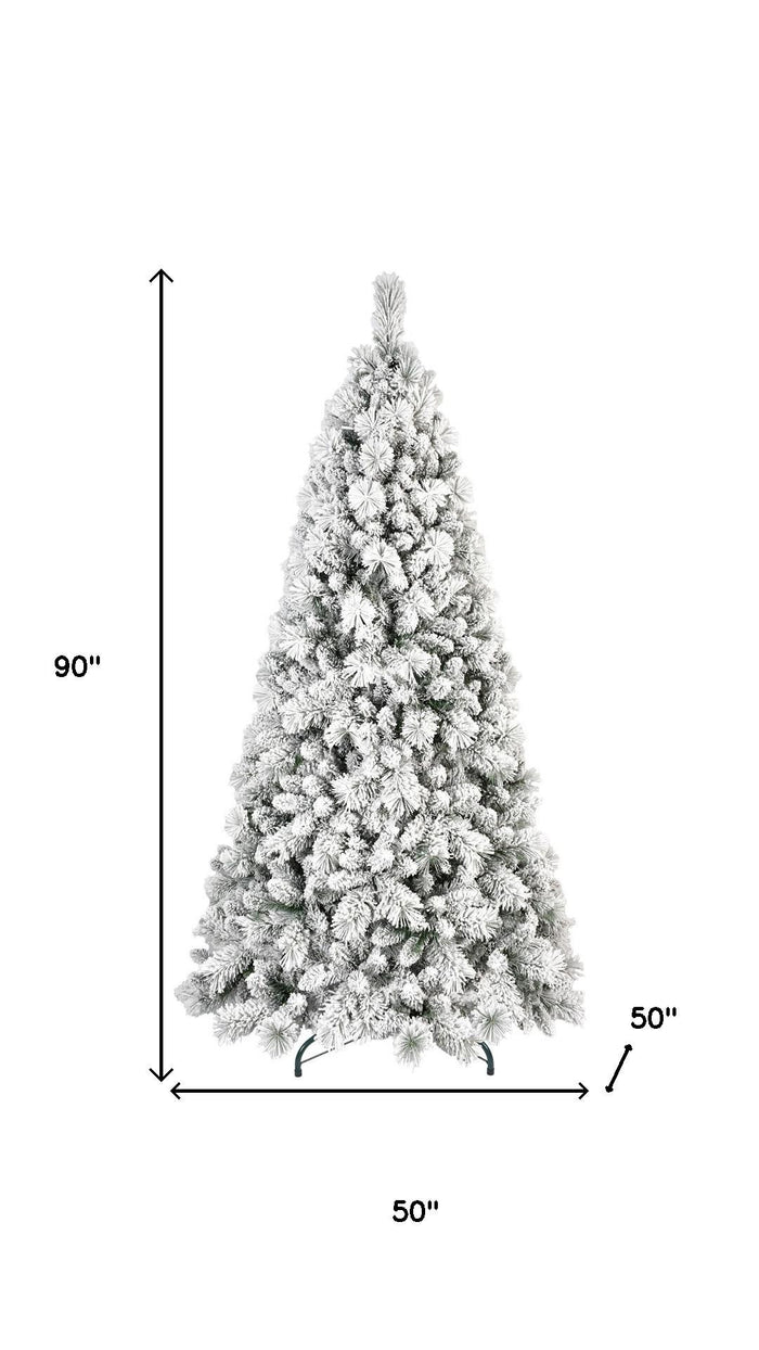 7.5' White Full Pine Christmas Tree