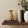 9" Gold Cast Iron Pineapple Hand Painted Sculpture