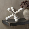 9" Off White Beaded Wooden Decorative Jack Tabletop Sculpture