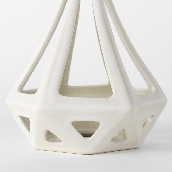 9" White Stainless Steel Tabletop Sculpture