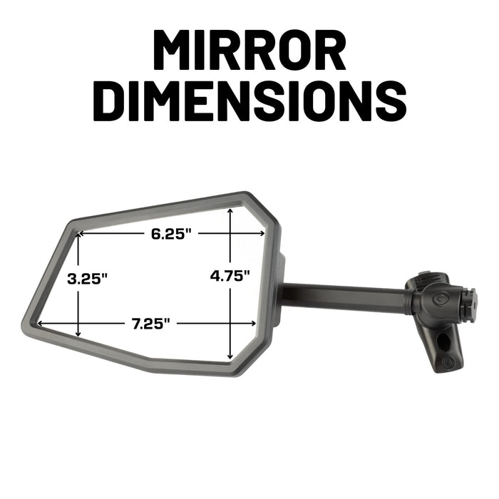 A-Pillar Doors Off Side Mirrors for 2018-2023 Jeep Wrangler JL & 2020-2023 Jeep Gladiator - Pair of 2