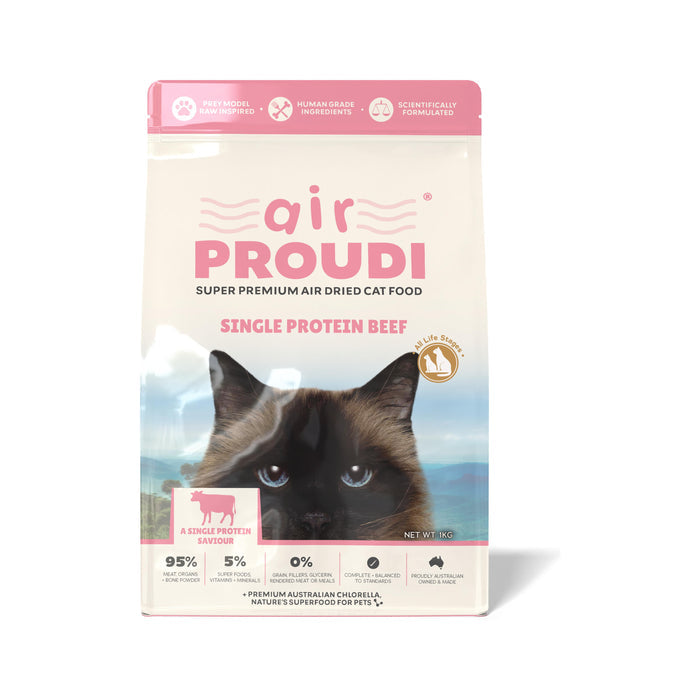 AirProudi Air Dried Cat Food Beef 1kg-Habitat Pet Supplies