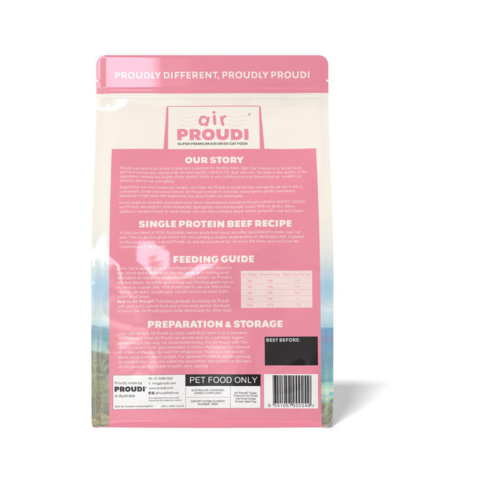 AirProudi Air Dried Cat Food Beef 1kg
