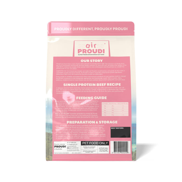 AirProudi Air Dried Cat Food Beef 400g