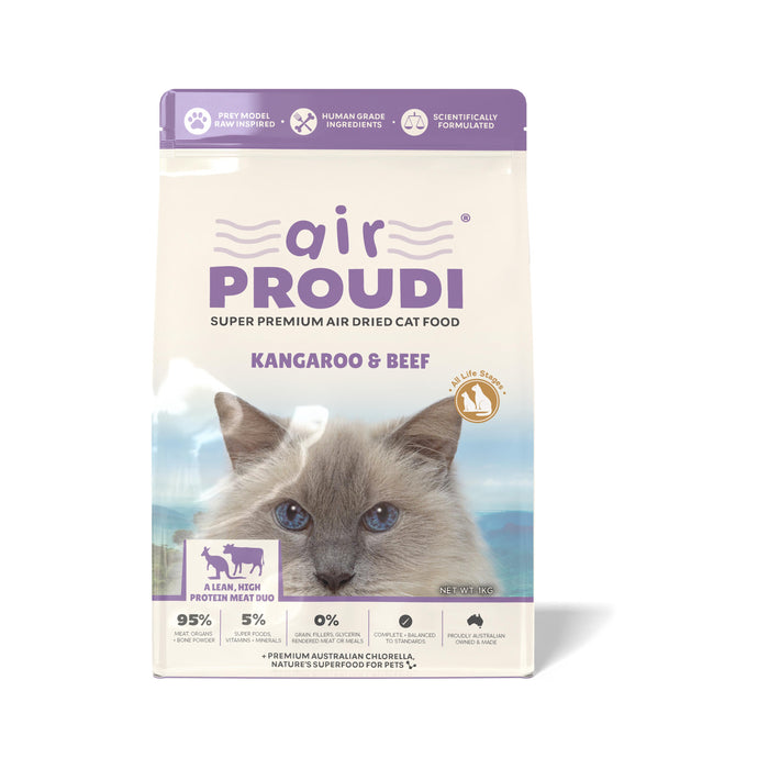 AirProudi Air Dried Cat Food Kangaroo and Beef 1kg-Habitat Pet Supplies