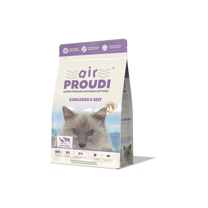 AirProudi Air Dried Cat Food Kangaroo and Beef 1kg