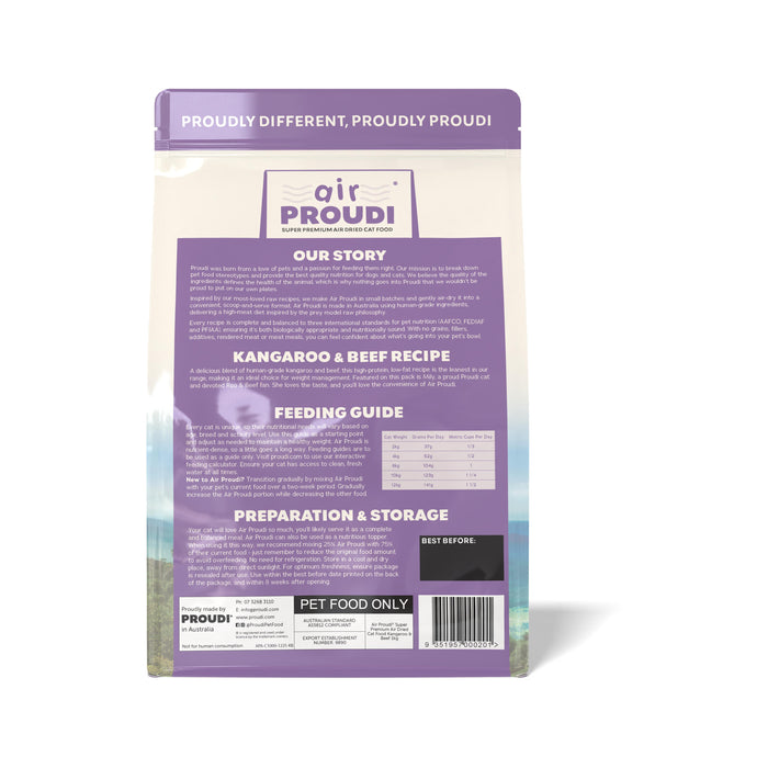 AirProudi Air Dried Cat Food Kangaroo and Beef 1kg