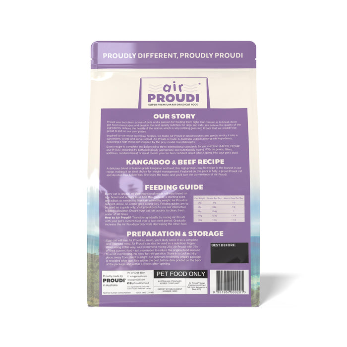 AirProudi Air Dried Cat Food Kangaroo and Beef 400g