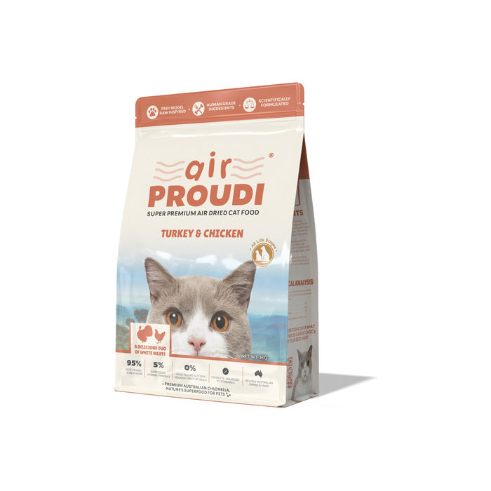 AirProudi Air Dried Cat Food Turkey and Chicken 1kg