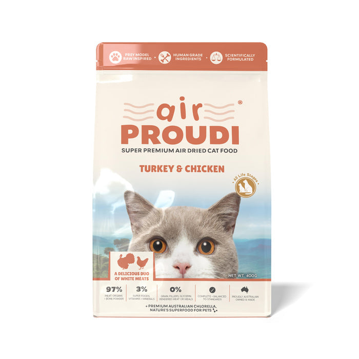 AirProudi Air Dried Cat Food Turkey and Chicken 400g-Habitat Pet Supplies