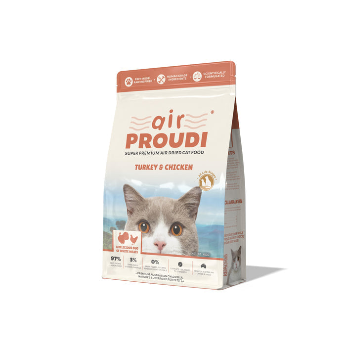 AirProudi Air Dried Cat Food Turkey and Chicken 400g