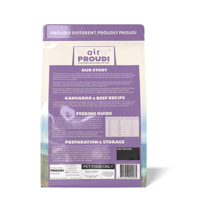 AirProudi Air Dried Dog Food Kangaroo and Beef 1kg