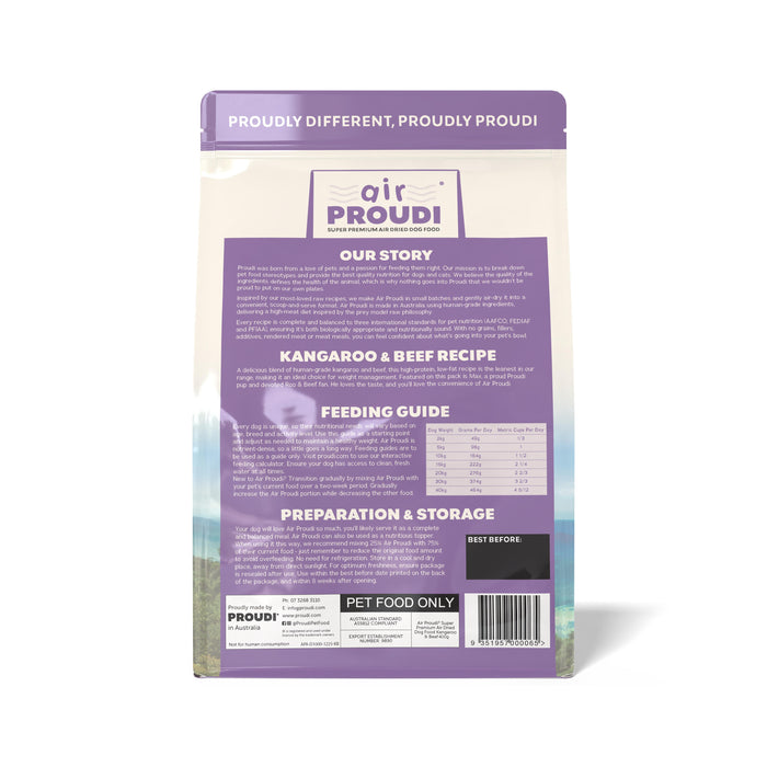 AirProudi Air Dried Dog Food Kangaroo and Beef 400g